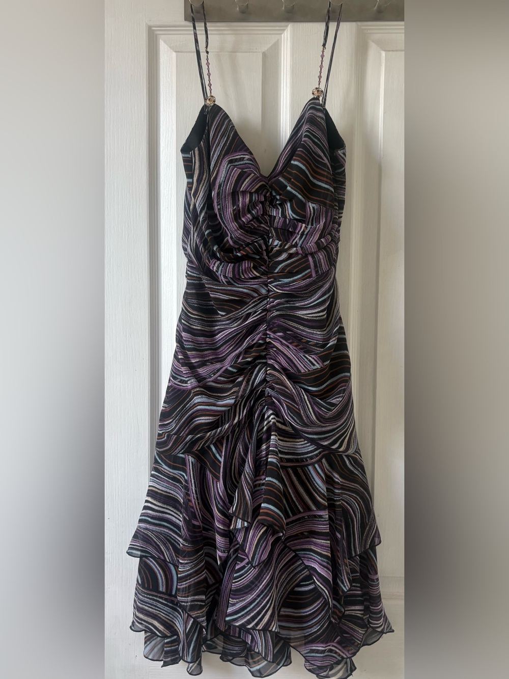 ABS by Allen Schwartz Formal Strappy Ruffle Skirt Dress 🌵6 - Picture 2 of 9